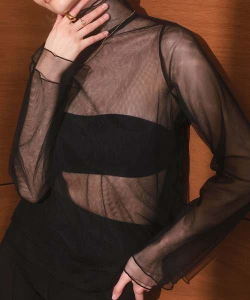 DONOBAN（ドノバン）の「【ANDRESD】tulle layered tops 結婚式 パーティードレス オケージョンドレス お呼ばれ 二次会 成人式 同窓会（シャツ/ブラウス・レディース・ブラック/ホワイト/ブルー・ONE SIZE）」の12枚目の写真