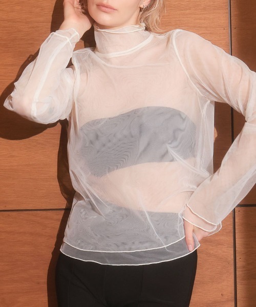 DONOBAN（ドノバン）の「【ANDRESD】tulle layered tops 結婚式 パーティードレス オケージョンドレス お呼ばれ 二次会 成人式 同窓会（シャツ/ブラウス・レディース・ブラック/ホワイト/ブルー・ONE SIZE）」の21枚目の写真