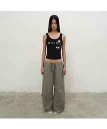 LCDC TM（エルシーディーシーティーエム）の「WASHED STRING WIDE-LEG TROUSERS (KHAKI)（その他パンツ）」