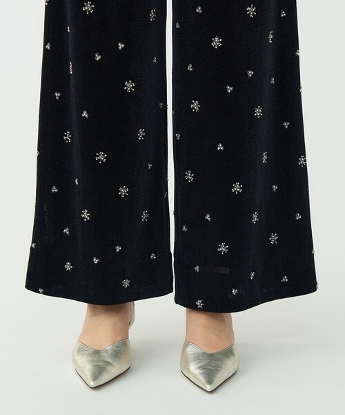 BALLSEY（ボールジィ）の「メッシュベロアエンブロイダリー サイドドロストパンツ（その他パンツ・レディース・ブラック・36/34）」の11枚目の写真