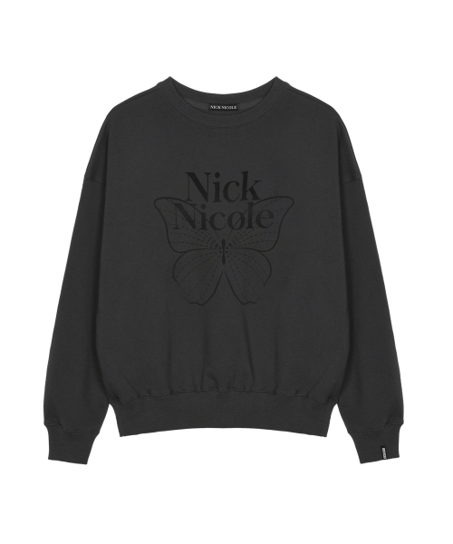 NICK&NICOLE(ニックアンドニコール)の「BUTTERFLY SIGNATURE SWEATSHIRT_CHARCOAL BLACK(スウェット・レディース・その他・FREE)」の4枚目の写真
