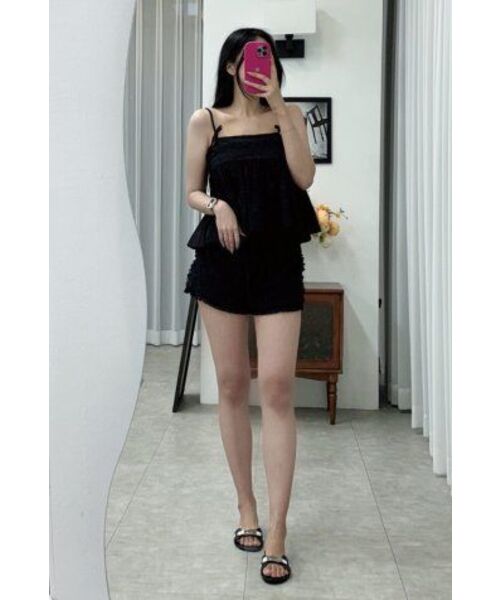 LADY VOLUME(レディーボリューム)の「LACE BANDING COTTON SHORTS_BLACK(その他パンツ・レディース・その他・SMALL/MEDIUM)」の5枚目の写真