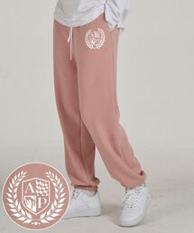 シールドエンブレムコンフォータブルトレーニングスウェットジョガーパンツ_ピンク