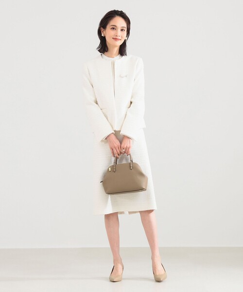 Demi-Luxe BEAMS（デミルクス ビームス）の「【セレモニー・フォーマル】ツイード クルーネック ジャケット＊（その他アウター・レディース・ベージュ/ネイビー・36/38/40）」の7枚目の写真