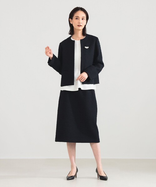 Demi-Luxe BEAMS（デミルクス ビームス）の「【セレモニー・フォーマル】ツイード クルーネック ジャケット＊（その他アウター・レディース・ベージュ/ネイビー・36/38/40）」の13枚目の写真