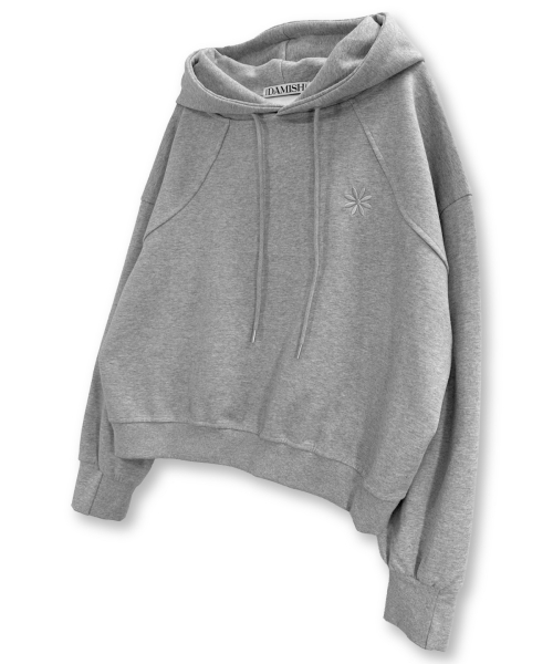 DAMISH（ダミシュ）の「デイジー刺繍シンボルロゴフードパーカー_グレー（パーカー・レディース・グレー・MEDIUM/LARGE）」の5枚目の写真
