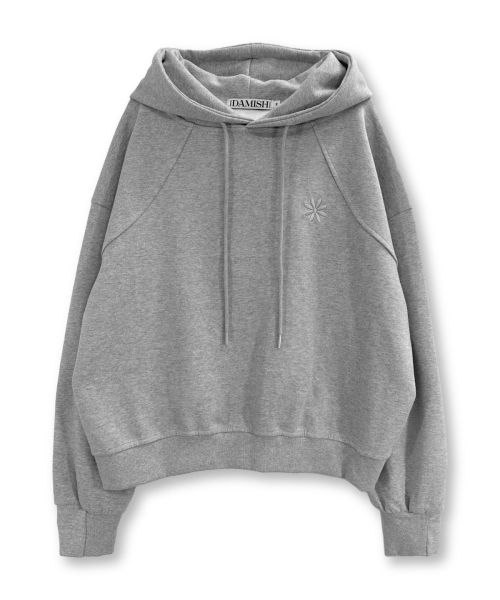 DAMISH（ダミシュ）の「デイジー刺繍シンボルロゴフードパーカー_グレー（パーカー・レディース・グレー・MEDIUM/LARGE）」の6枚目の写真