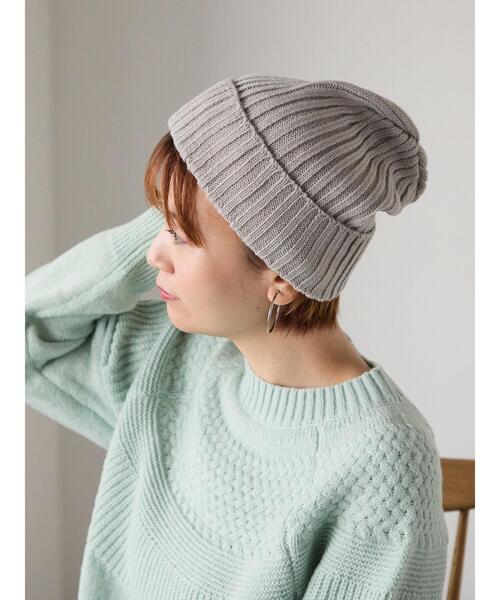 Lugnoncure（ルノンキュール）の「リブワッチキャップ（ハット・レディース・グレー/ブルー/オフホワイト/ブラック・F）」の4枚目の写真