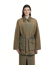 TRUNK PROJECT（トランクプロジェクト）の「Drawstring Denim Jacket_Khaki（デニムジャケット）」