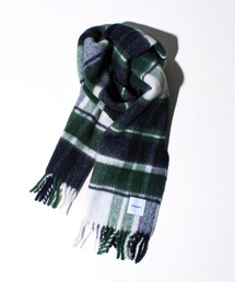 GLOSTER | ウール混ブークレ 大判チェックマフラー(マフラー)