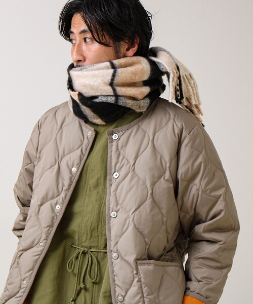 GLOSTER（グロスター）の「ウール混ブークレ 大判チェックマフラー（マフラー・メンズ・ブルー系その他6/オレンジ系その他/グリーン系その他・FREE）」の6枚目の写真