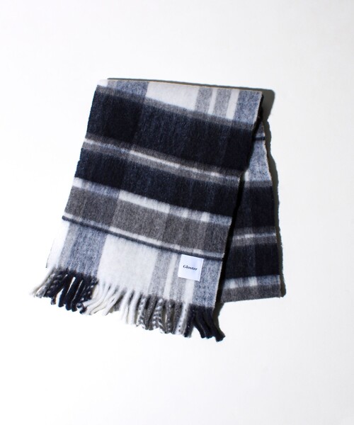 GLOSTER（グロスター）の「ウール混ブークレ 大判チェックマフラー（マフラー・メンズ・ブルー系その他6/オレンジ系その他/グリーン系その他・FREE）」の15枚目の写真