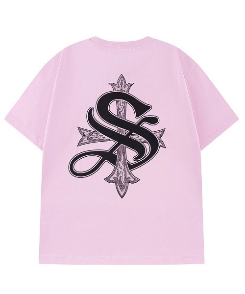 SUPPLIER(サプライヤー)の「A'GEM/9 × .kom 『SUPPLIER/サプライヤー』Tribal Cross Tee/ラインストーンクロスTシャツ(Tシャツ/カットソー・メンズ・ホワイト/ブラック/ピンク・L/M/S)」の3枚目の写真