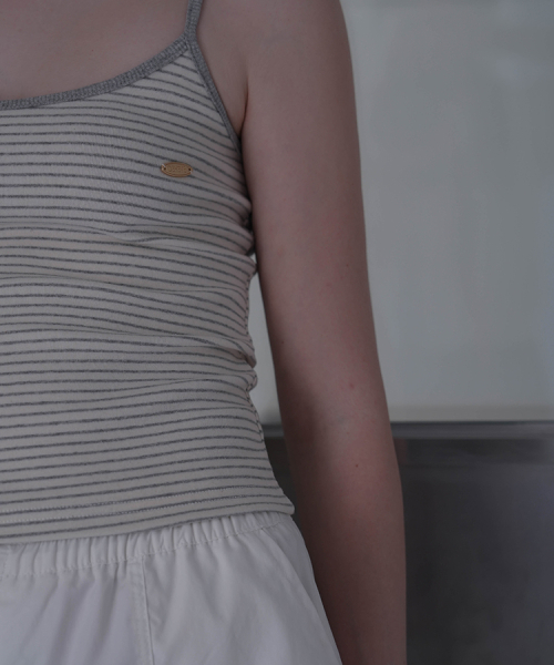 DEHEVE（デヘヴェ）の「Soft Stripe Sleeveless [Gray]（Tシャツ/カットソー・レディース・アッシュグレー・FREE）」の2枚目の写真