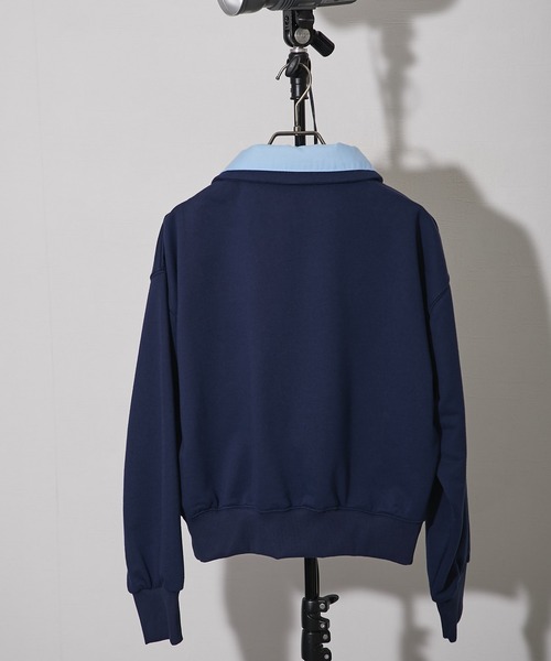 ANOTHER S(アナザーエス)の「レイヤードシャツ衿スウェット(Tシャツ/カットソー・レディース・チャコールグレー/ネイビー/ブラウン・FREE)」の13枚目の写真