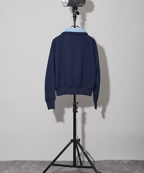 ANOTHER S(アナザーエス)の「レイヤードシャツ衿スウェット(Tシャツ/カットソー・レディース・チャコールグレー/ネイビー/ブラウン・FREE)」の15枚目の写真