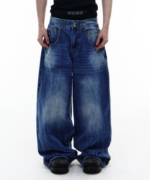OPUS 0012(オーパス0012)の「Op. 09 SAVANNA MELTED DENIM PANTS M/BLUE(デニムパンツ・レディース・その他・SMALL/X-SMALL/LARGE/MEDIUM)」の11枚目の写真