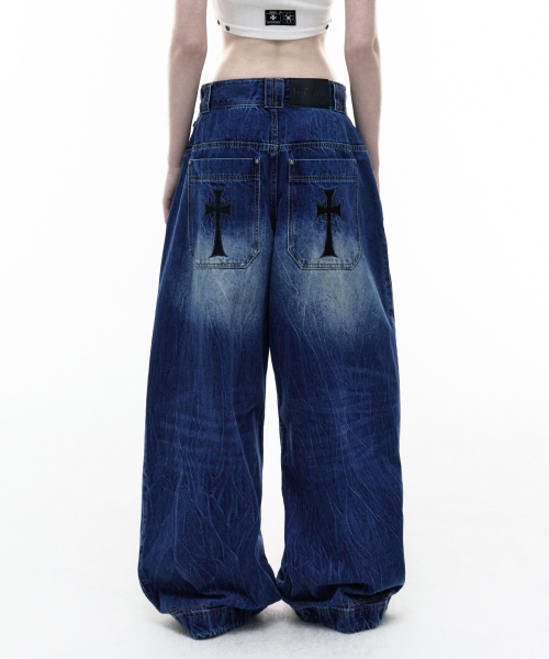OPUS 0012(オーパス0012)の「Op. 09 SAVANNA MELTED DENIM PANTS M/BLUE(デニムパンツ・レディース・その他・SMALL/X-SMALL/LARGE/MEDIUM)」の4枚目の写真