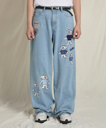 WaiKei | マルチーズ マルチ刺繍デニムパンツ ライトブルー(デニムパンツ)