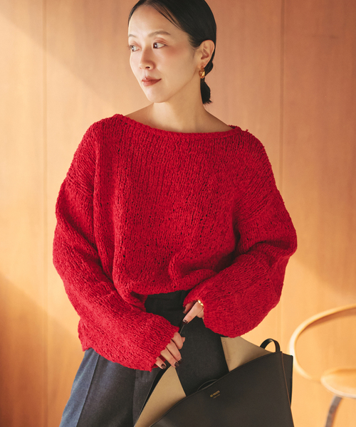 plage（プラージュ）の「Fringe yarn カーディガン（カーディガン/ボレロ・レディース・アイボリー/レッド/ネイビー・FREE）」の6枚目の写真