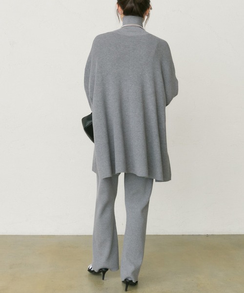 PUAL CE CIN（ピュアルセシン）の「ハイネックフレアニットプルオーバー（ニット/セーター・レディース・ブラック/グレー・FREE）」の14枚目の写真