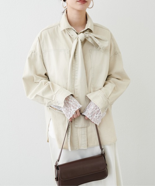 LARUTA（ラルータ）の「【LARUTA】レースドッキングロンT（Tシャツ/カットソー・レディース・ブラック/オフホワイト・FREE）」の15枚目の写真