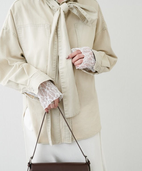 LARUTA（ラルータ）の「【LARUTA】レースドッキングロンT（Tシャツ/カットソー・レディース・ブラック/オフホワイト・FREE）」の13枚目の写真