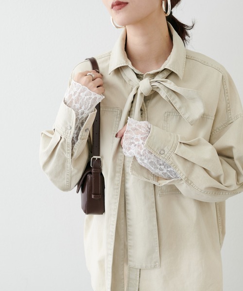 LARUTA（ラルータ）の「【LARUTA】レースドッキングロンT（Tシャツ/カットソー・レディース・ブラック/オフホワイト・FREE）」の14枚目の写真