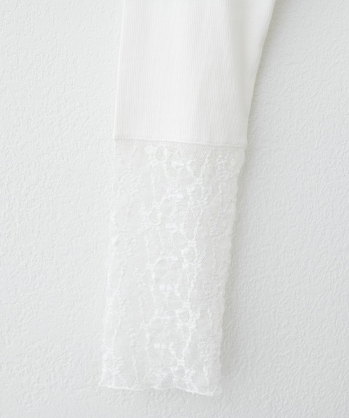 LARUTA（ラルータ）の「【LARUTA】レースドッキングロンT（Tシャツ/カットソー・レディース・ブラック/オフホワイト・FREE）」の17枚目の写真