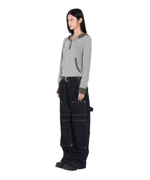 AAKAM(アーカム)の「CROS2 Contrast Button Hoodie (Gray)(パーカー・レディース・その他・1/2)」の4枚目の写真