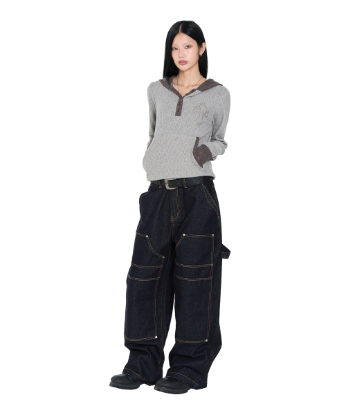AAKAM(アーカム)の「CROS2 Contrast Button Hoodie (Gray)(パーカー・レディース・その他・1/2)」の7枚目の写真