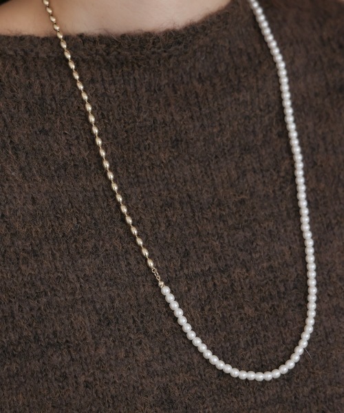 Bou Jeloud（ブージュルード）の「パール＊メタルロングネックレス（ネックレス・レディース・シルバー/ゴールド・ONESIZE）」の2枚目の写真