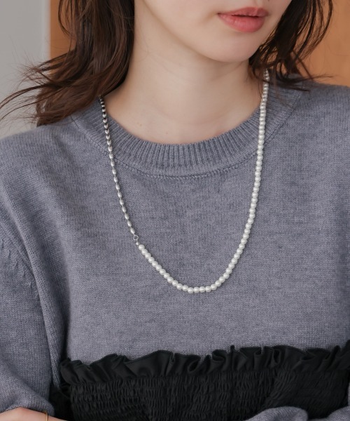 Bou Jeloud（ブージュルード）の「パール＊メタルロングネックレス（ネックレス・レディース・シルバー/ゴールド・ONESIZE）」の3枚目の写真