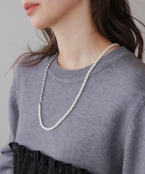 Bou Jeloud（ブージュルード）の「パール＊メタルロングネックレス（ネックレス・レディース・シルバー/ゴールド・ONESIZE）」の4枚目の写真