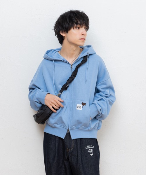 kaoyorinakami（カオヨリナカミ）の「balloon short zip hoodie / バルーンショートジップフーディ（パーカー・メンズ・ブラック/レッド/ネイビー/ブルー/グレー・MEDIUM/SMALL/X-LARGE/LARGE）」の11枚目の写真