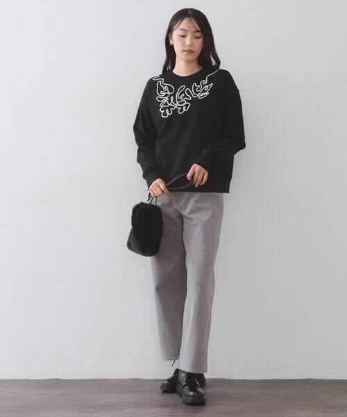 OPAQUE.CLIP（オペークドットクリップ）の「コード刺繍裏毛プルオーバー【洗濯機OK】（スウェット・レディース・グレー/ブラック・38/40）」の17枚目の写真