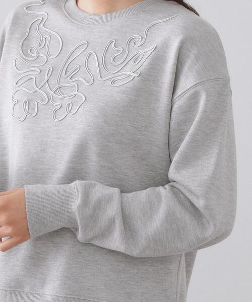 OPAQUE.CLIP（オペークドットクリップ）の「コード刺繍裏毛プルオーバー【洗濯機OK】（スウェット・レディース・グレー/ブラック・38/40）」の14枚目の写真