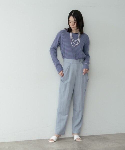 GALLEST（ギャレスト）の「ボーダーカットソー（Tシャツ/カットソー・レディース・ホワイト系3/ブラック系2/パープル系1・38）」の4枚目の写真