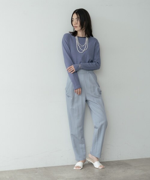 GALLEST（ギャレスト）の「ボーダーカットソー（Tシャツ/カットソー・レディース・ホワイト系3/ブラック系2/パープル系1・38）」の5枚目の写真