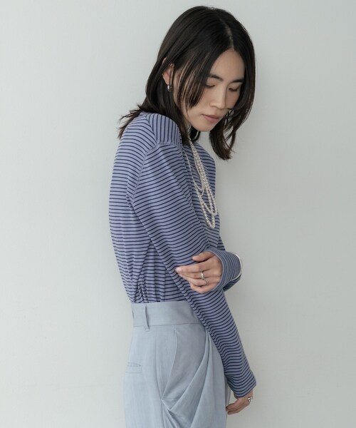 GALLEST（ギャレスト）の「ボーダーカットソー（Tシャツ/カットソー・レディース・ホワイト系3/ブラック系2/パープル系1・38）」の8枚目の写真