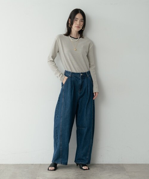 GALLEST（ギャレスト）の「ボーダーカットソー（Tシャツ/カットソー・レディース・ホワイト系3/ブラック系2/パープル系1・38）」の12枚目の写真