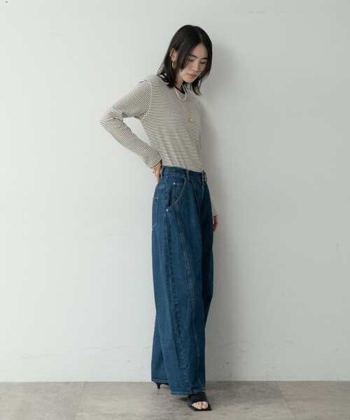 GALLEST（ギャレスト）の「ボーダーカットソー（Tシャツ/カットソー・レディース・ホワイト系3/ブラック系2/パープル系1・38）」の13枚目の写真