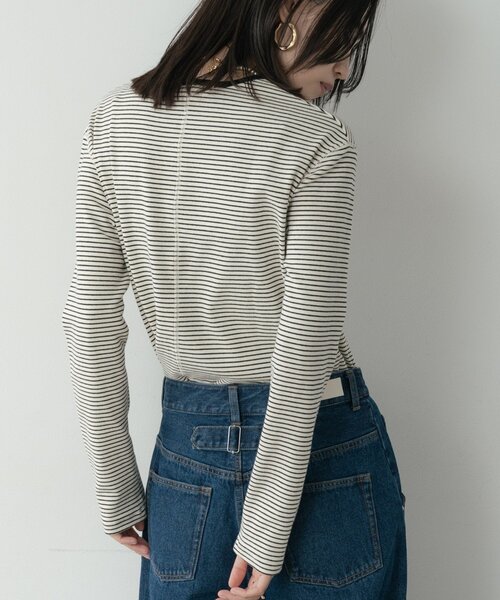 GALLEST（ギャレスト）の「ボーダーカットソー（Tシャツ/カットソー・レディース・ホワイト系3/ブラック系2/パープル系1・38）」の17枚目の写真