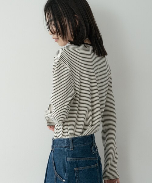 GALLEST（ギャレスト）の「ボーダーカットソー（Tシャツ/カットソー・レディース・ホワイト系3/ブラック系2/パープル系1・38）」の18枚目の写真