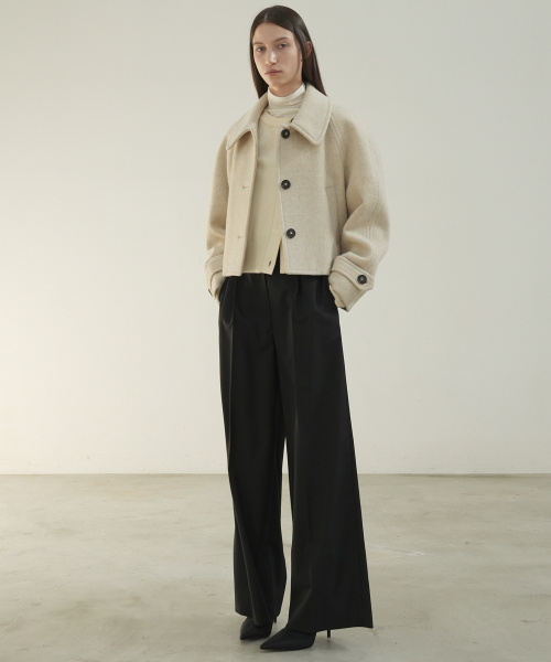 PAUL&ALICE(ポール&アリス)の「RAGLAN SHORT WOOL COAT / OATMEAL(チェスターコート・レディース・オートミール・FREE)」の4枚目の写真