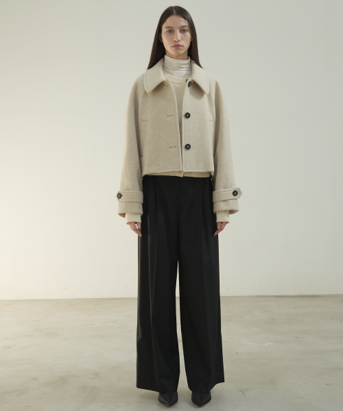 PAUL&ALICE(ポール&アリス)の「RAGLAN SHORT WOOL COAT / OATMEAL(チェスターコート・レディース・オートミール・FREE)」の5枚目の写真