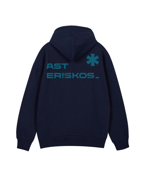 BY.L(バイエル)の「エステリスクスビッグロゴフードネイビーティルブルー(パーカー・メンズ・その他・M/L/XL/XXL)」の2枚目の写真