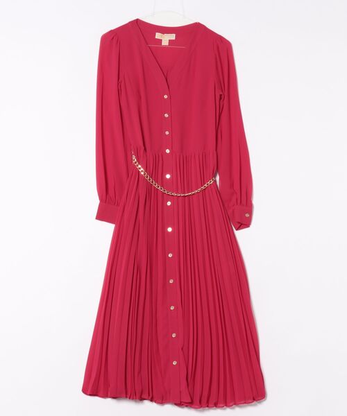 MICHAEL KORS（マイケルコース）の「ソリッド プリーツ ロングスリーブ ミディ ドレス（ワンピース・レディース・ピンク系・M/XS/S/XL/L）」の3枚目の写真