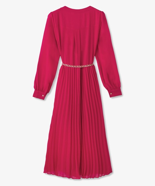 MICHAEL KORS（マイケルコース）の「ソリッド プリーツ ロングスリーブ ミディ ドレス（ワンピース・レディース・ピンク系・M/XS/S/XL/L）」の6枚目の写真