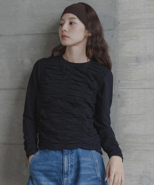 URBAN RESEARCH Sonny Label(アーバンリサーチサニーレーベル)の「シャーリングデザインプルオーバー(Tシャツ/カットソー・レディース・ブラック/オフホワイト・FREE)」の12枚目の写真